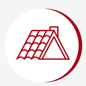 Stylish shingle roofing icon